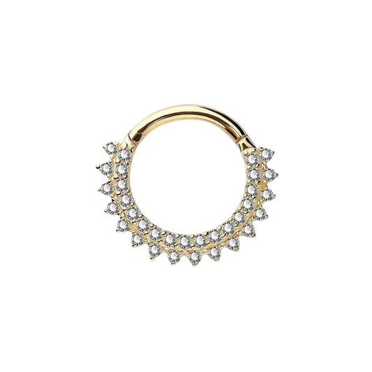 [Attic Luxe] 14k Gold Double Pave Clicker