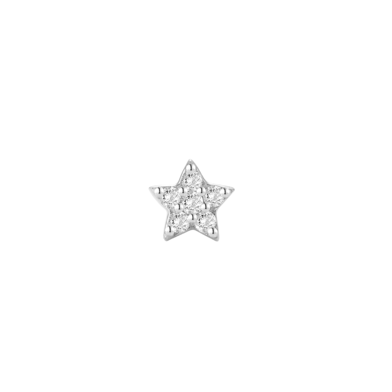 [Attic Luxe] 14k White Gold Diamond Star