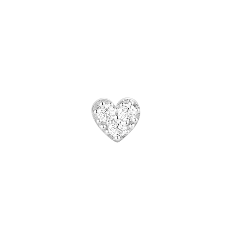 [Attic Luxe] 14k White Gold Diamond Heart
