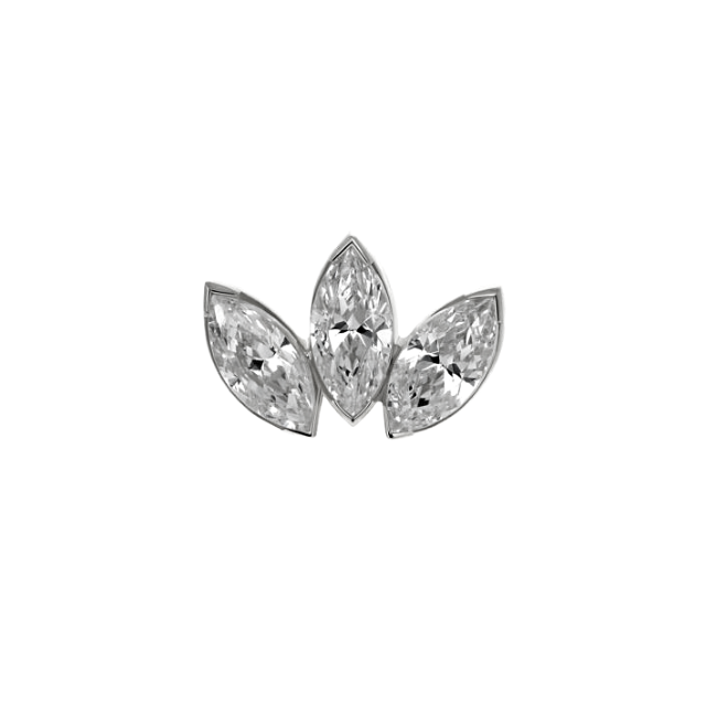 [Anatometal] 3 Petals Lotus 18k White Gold