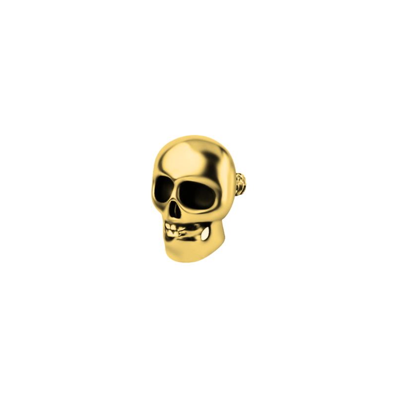 Flamming Skull Head in Gold