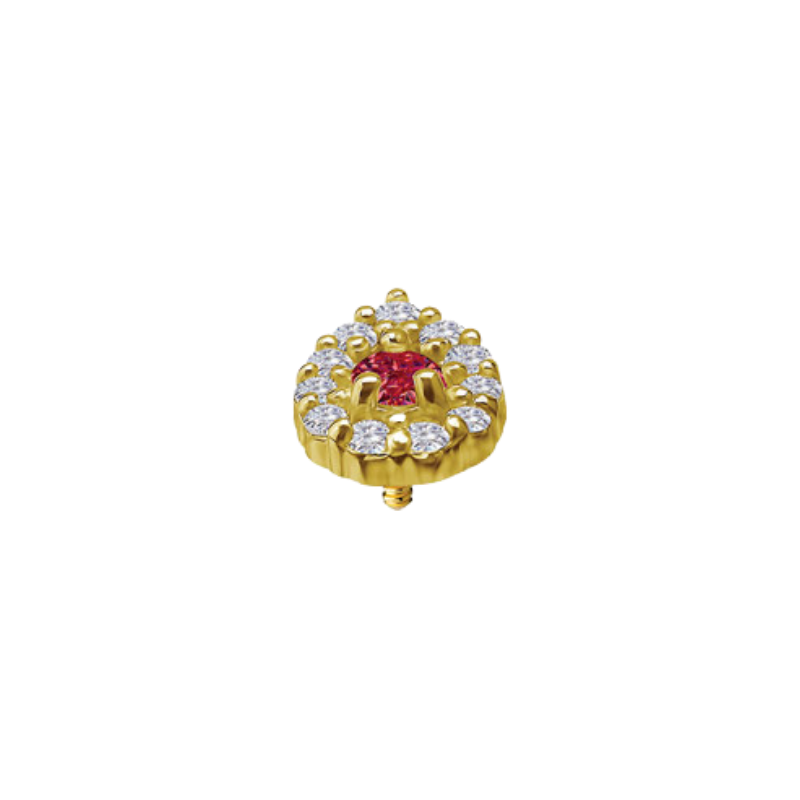 18k Gold Elia with SWAROVSKI® CREATED DIAMOND & Genuine Ruby