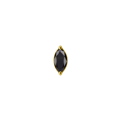 18k Gold Single Marquise 4mm in Black