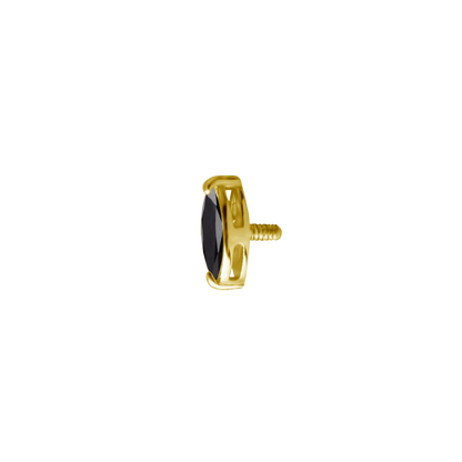 18k Gold Single Marquise 4mm in Black