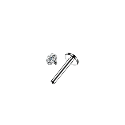 High Polished Titanium Classic CZ for Piercings