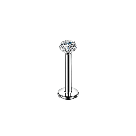 High Polished Titanium Classic CZ for Piercings
