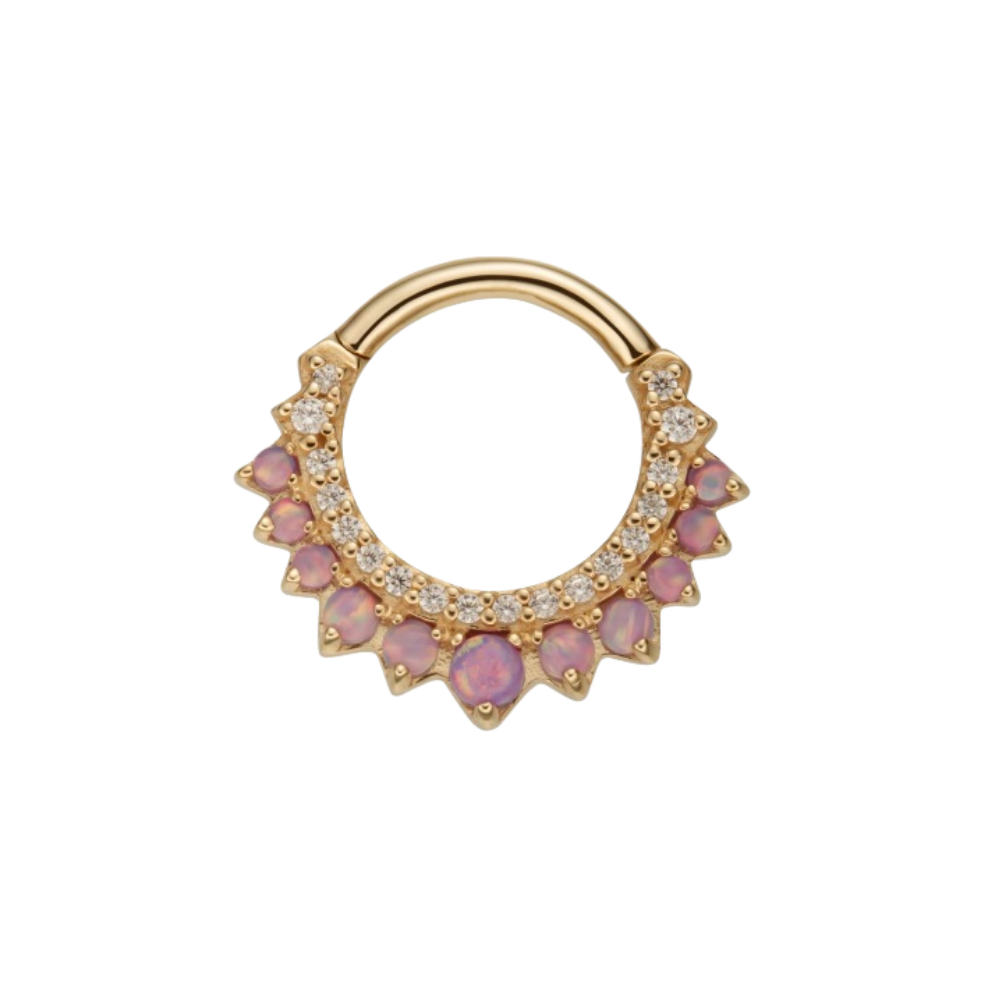 [Attic Luxe] 14k Rose Gold Lavender Opal Clicker