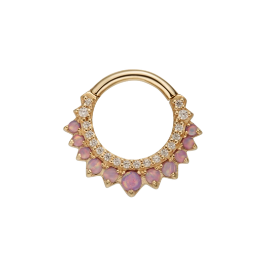 [Attic Luxe] 14k Rose Gold Lavender Opal Clicker